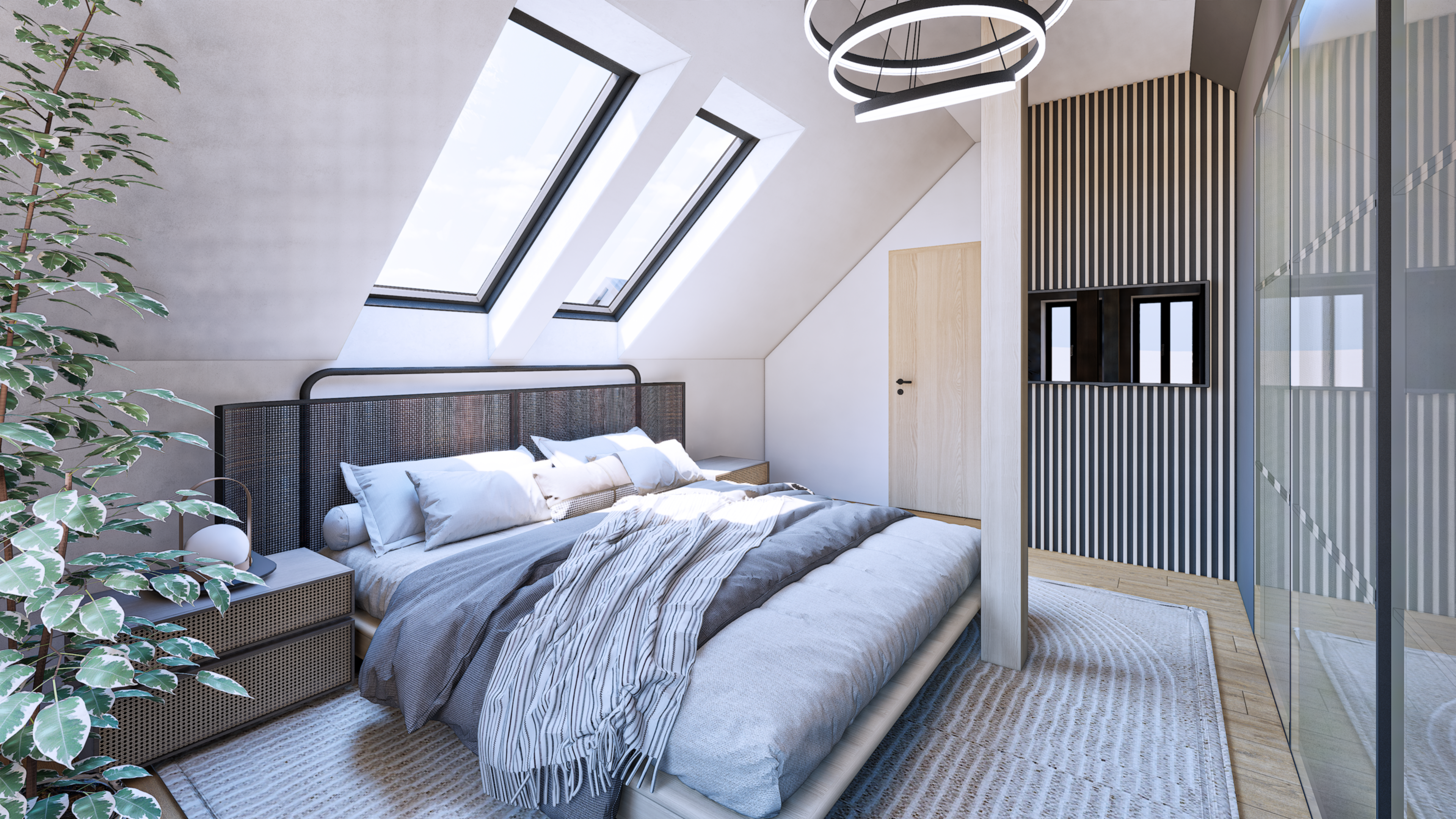 Rodinný dům nabídne dispozici 5+1 či možně 6+1, se zvýšeným důrazem na moderní prvky a luxusní vybavení , které respektuje venkovský styl a přitom klade velký důraz na spojení s přírodou, včetně prosklených prvků a přímých vstupů z obývacího pokoje, kuchyně a jídelny do zahrady. Součástí dalšího užití potenciálu celé nemovitosti je velká garáž s horním patrem a letní / zimní zahrada.