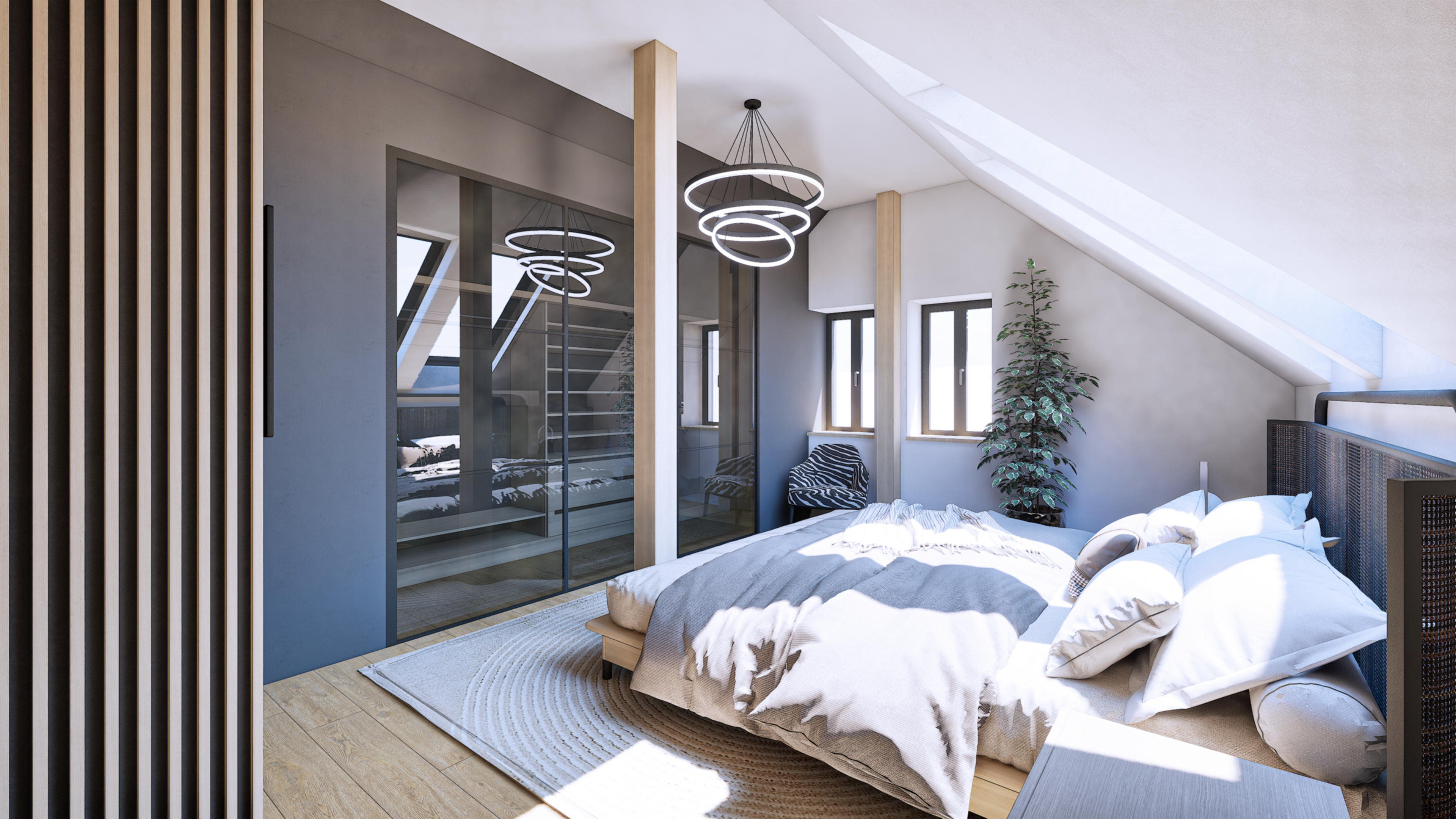 Rodinný dům nabídne dispozici 5+1 či možně 6+1, se zvýšeným důrazem na moderní prvky a luxusní vybavení , které respektuje venkovský styl a přitom klade velký důraz na spojení s přírodou, včetně prosklených prvků a přímých vstupů z obývacího pokoje, kuchyně a jídelny do zahrady. Součástí dalšího užití potenciálu celé nemovitosti je velká garáž s horním patrem a letní / zimní zahrada.