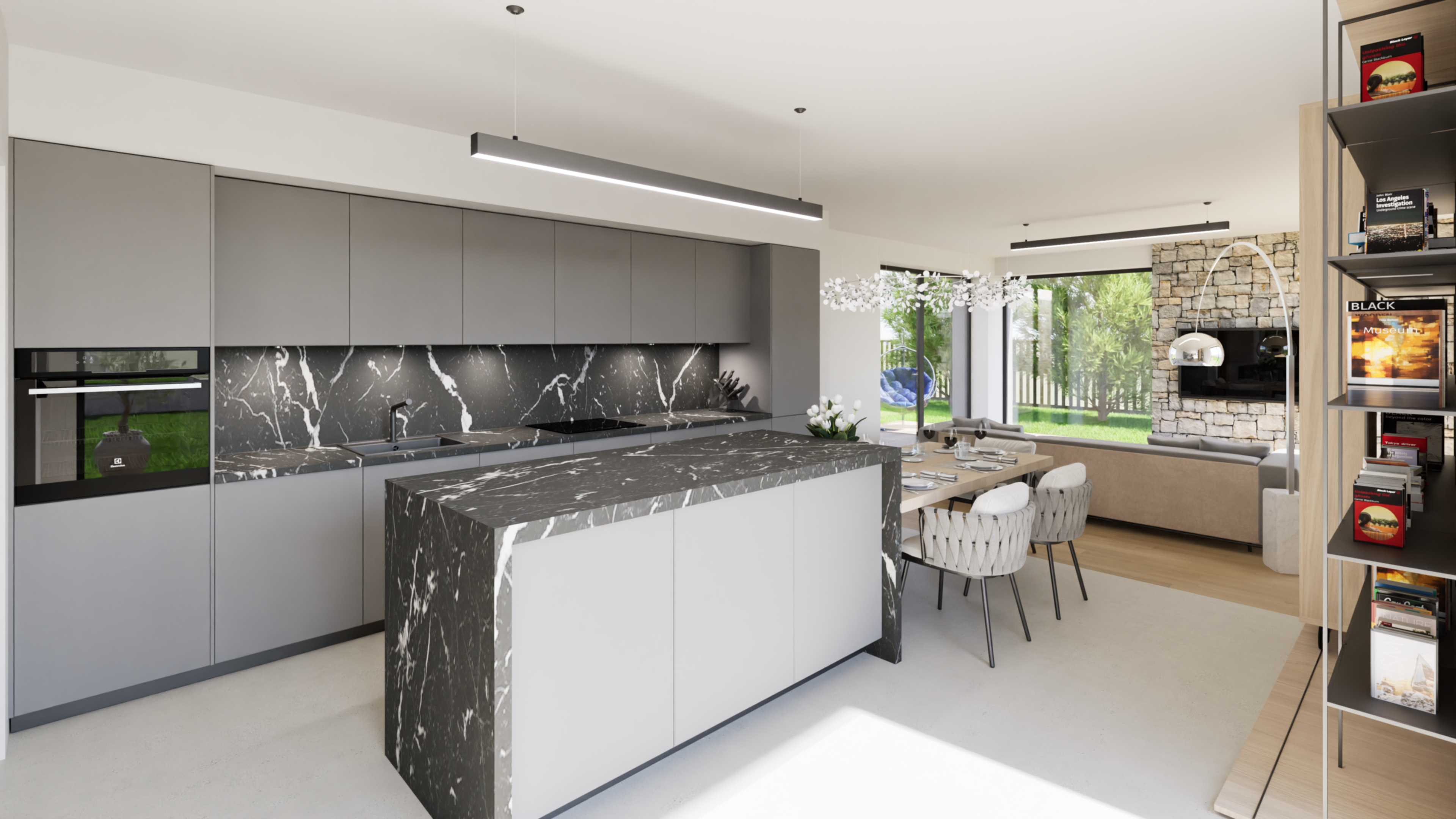 Tento elegantní a prostorný dům 5+kk je dokonalou volbou pro ty, kteří hledají kombinaci moderního designu a maximálního komfortu.