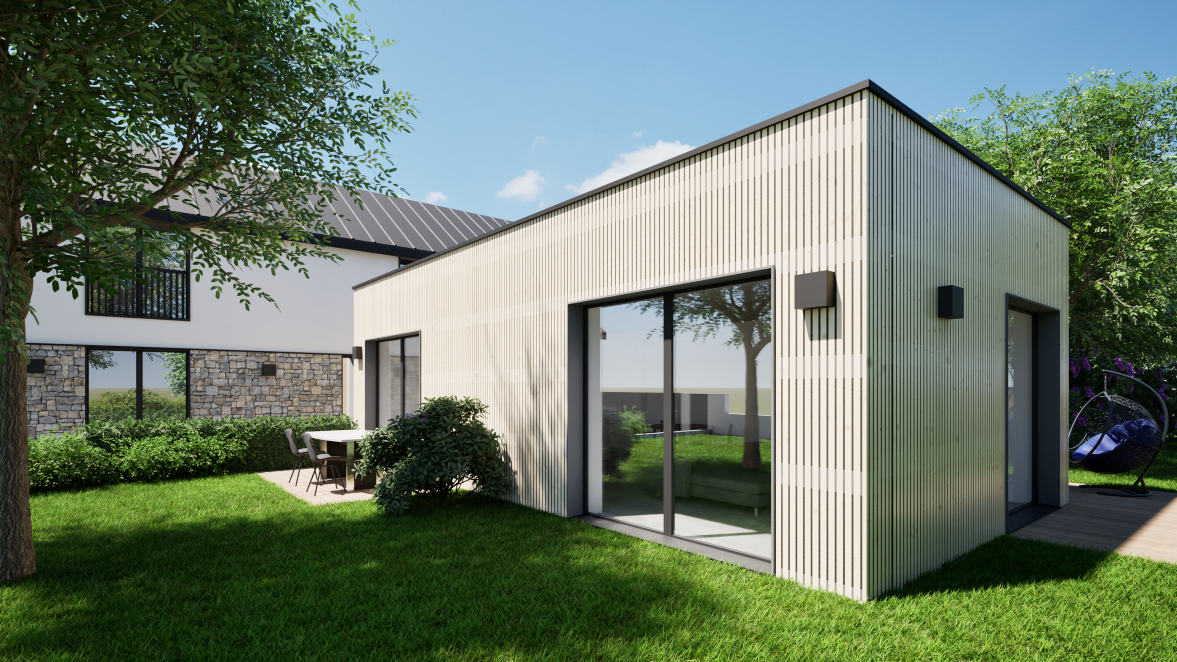 Tento elegantní a prostorný dům 5+kk je dokonalou volbou pro ty, kteří hledají kombinaci moderního designu a maximálního komfortu.